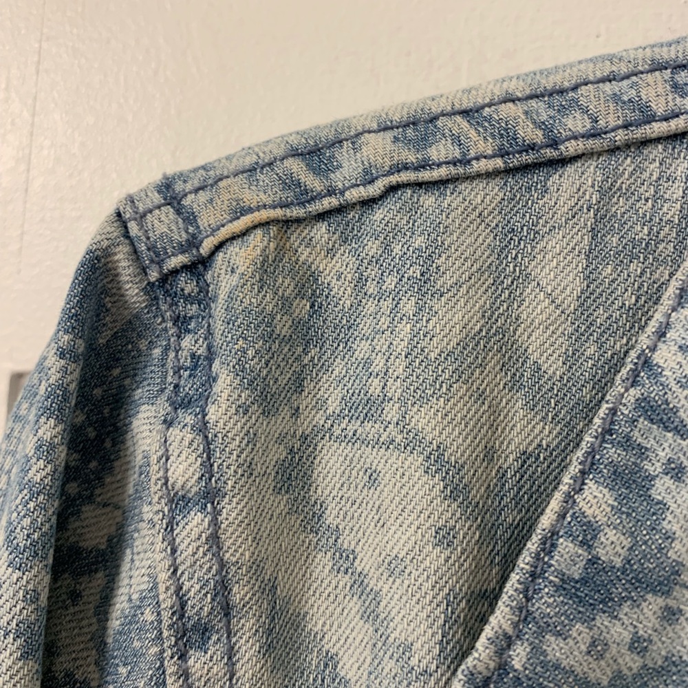 Denim Jacket Aztec Pattern Size M - Picture 3 of 4